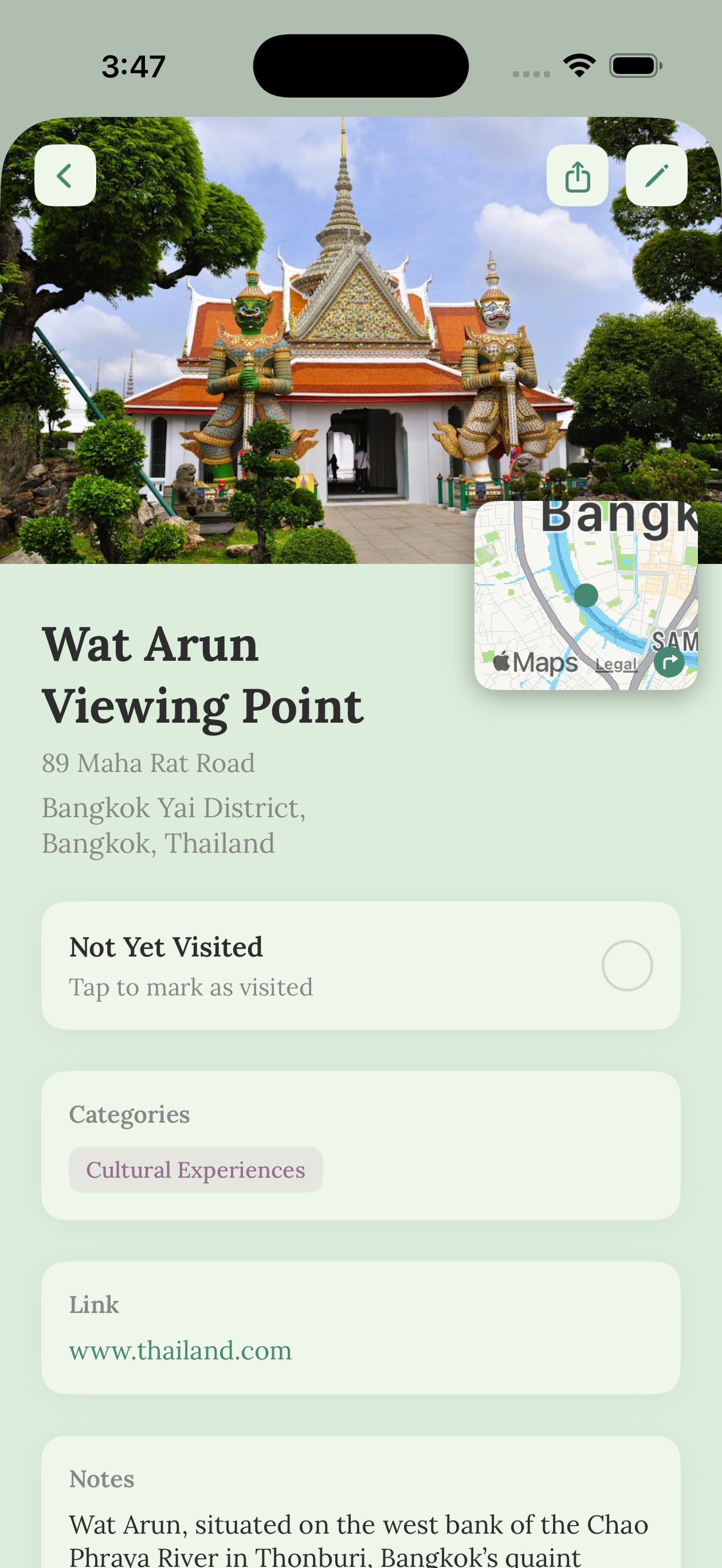Wanderra destination detail